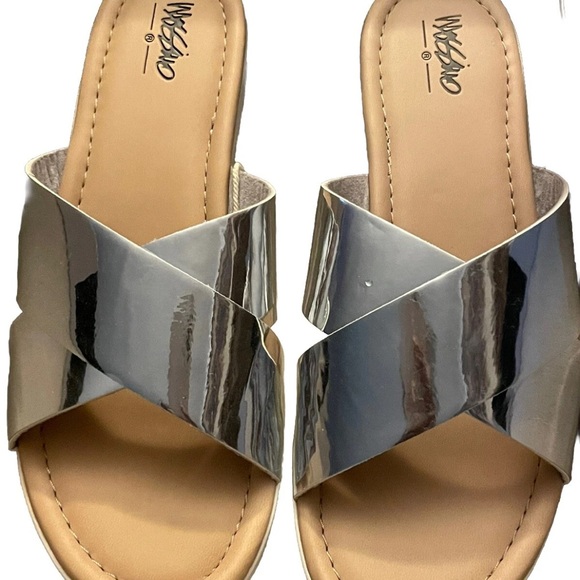 Women’s Mossimo Miriam Silver Platform Wedge Sandals US Size 8 New In Box - Picture 7 of 12